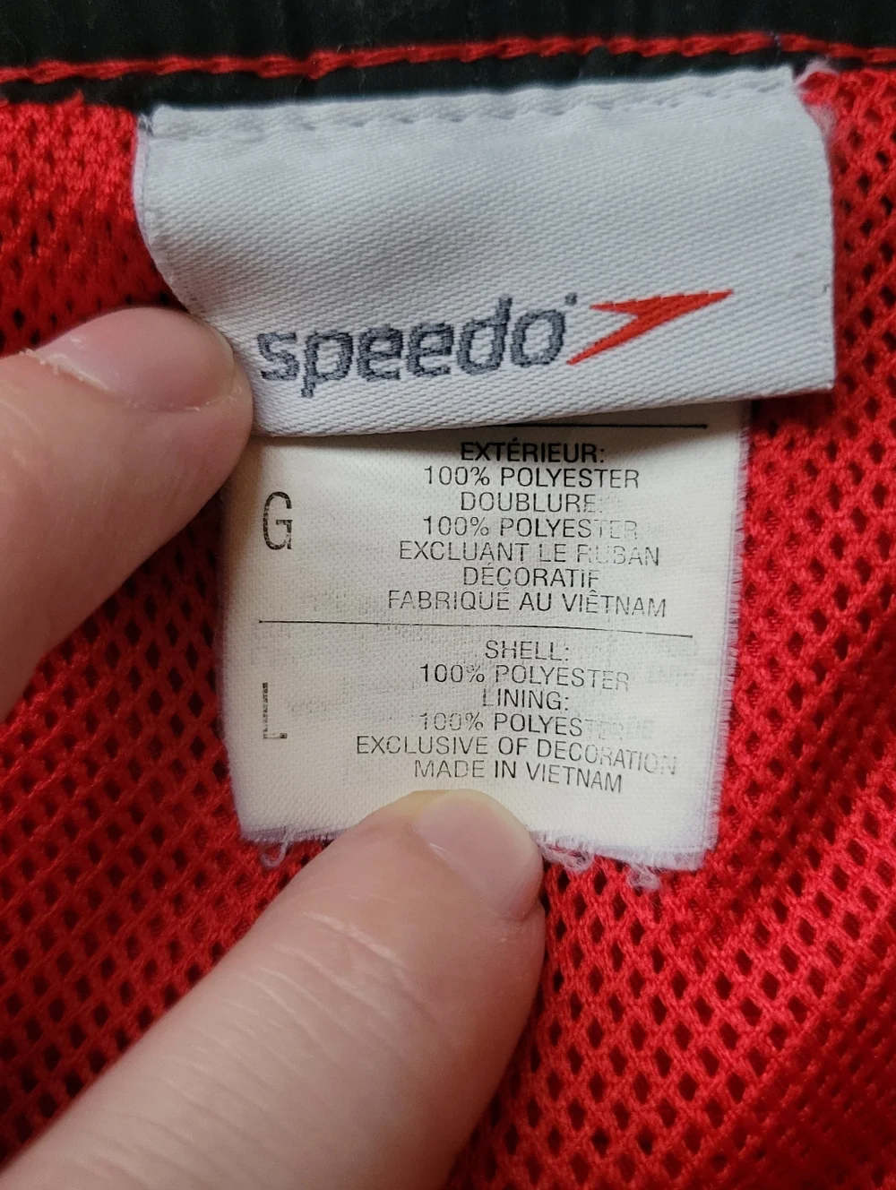 Speedo Marina Sport Volley Swimming Trunks Shorts Mesh Lined Red Men's Large - Picture 4 of 7